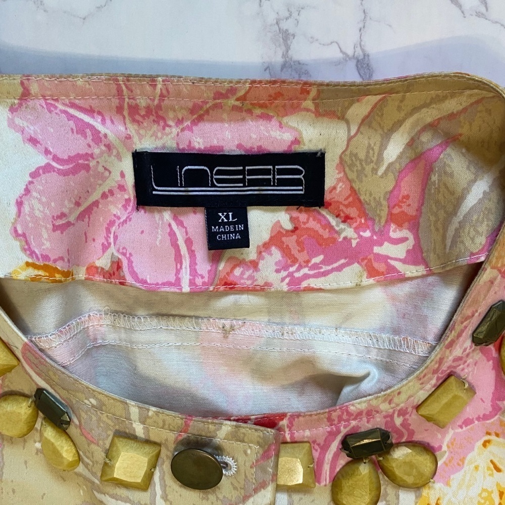 Unear embellished neckline colorful floral jacket - Picture 5 of 8
